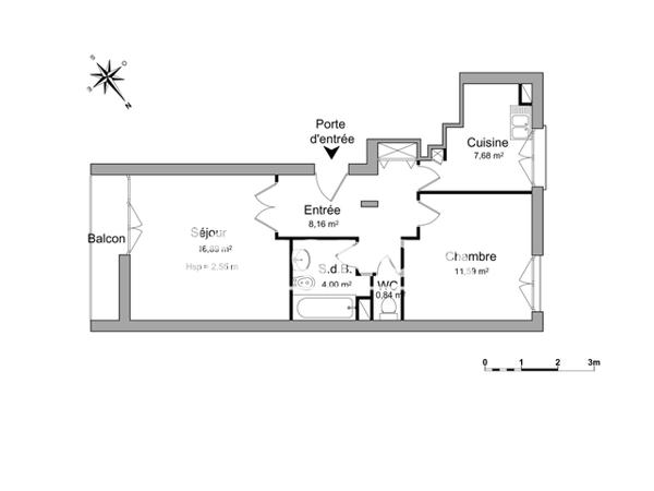 Location Studio 27.15 m² - 1BIS RUE DOCTEUR BERNHEIM Nancy 54000