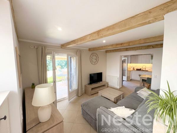 Maison T3 meublée et rénovée avec jardin, patio et piscine