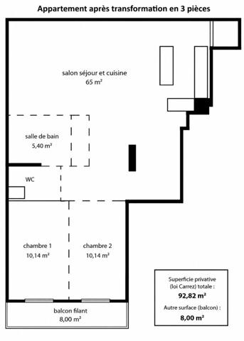 Appartement 2 pièces 93 m2