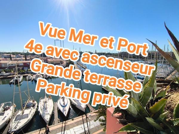 Appartement vue Port et Mer avec grande terrasse.