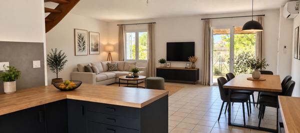 VILLA T4 avec terrasse deux jardins et garage