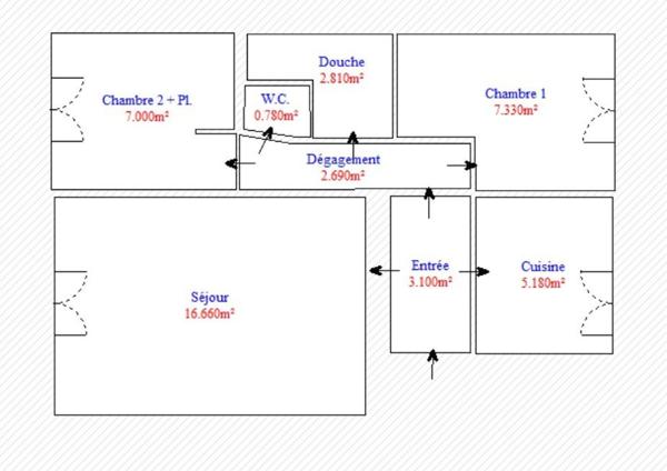Appartement 2 pièces 1 chambre de 45 m2 situé en rez de chaussée QUARTIER BECON A COURBEVOIE COLLEGE DES BRUYERES