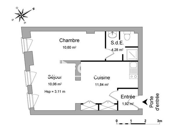 Location Studio 38.7 m² - 46 RUE DES LICES Avignon 84000