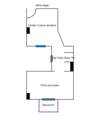 Appartement F1 Bis à vendre  2 pièces - 14,55 m2 PARIS - 75010