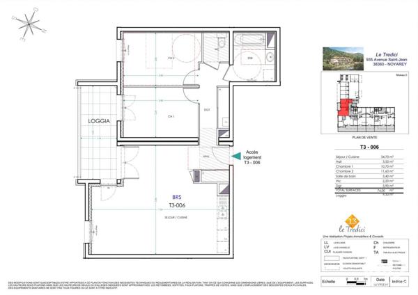 Appartement à vendre 3 pièces 74 m² Noyarey