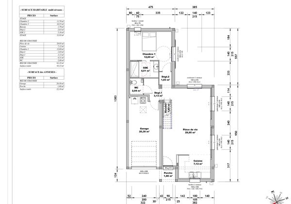 Maison
                                                                                                                                                                                                                                                                                                                        4 pièce(s)                                                                                                                                                                                                          3 chambre(s)                                                                                                                                                                                                          93.15  m²