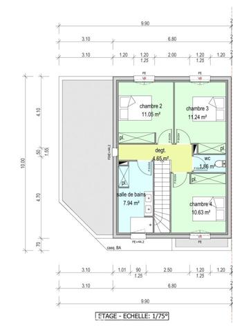 Villas 107 m² à Cabestany 66330