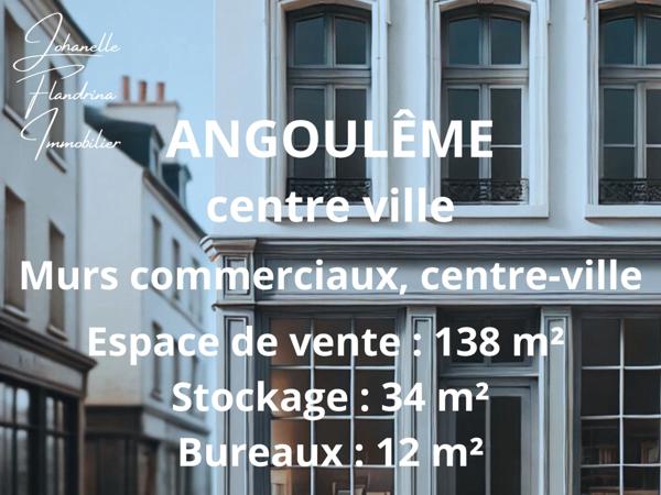 Vente 188 m² murs local commercial en plein centre-ville d’Angoulême