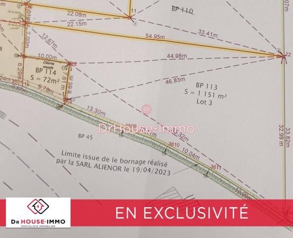 Terrain à vendre de 1 150 m²