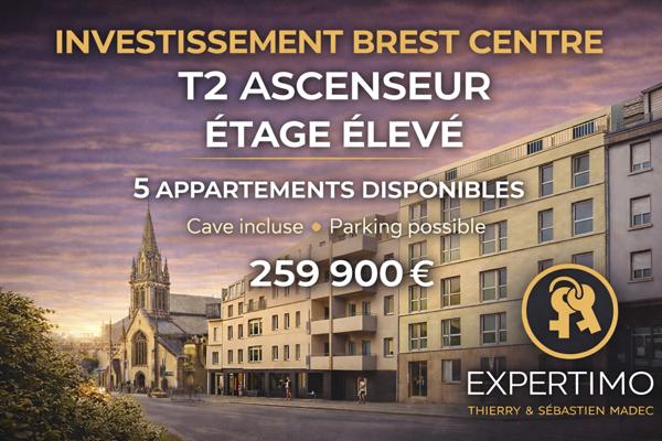 Brest (29200) Brest St-Michel – T2 44 m² ascenseur cave