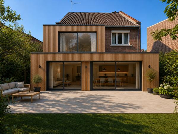 Maison semi-individuelle 90 m² sur 420 m2 de terrain– 4 chambres – Garage – Jardin arboré – Environnement privilégié VILLENEUVE D ASCQ
