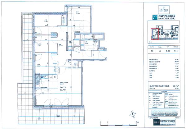 Location Appartement 5 pièces 90.4 m² - Paris 75014