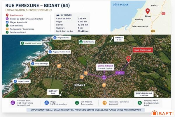 T3 Bidart avec balcon, vue dégagée, parkings