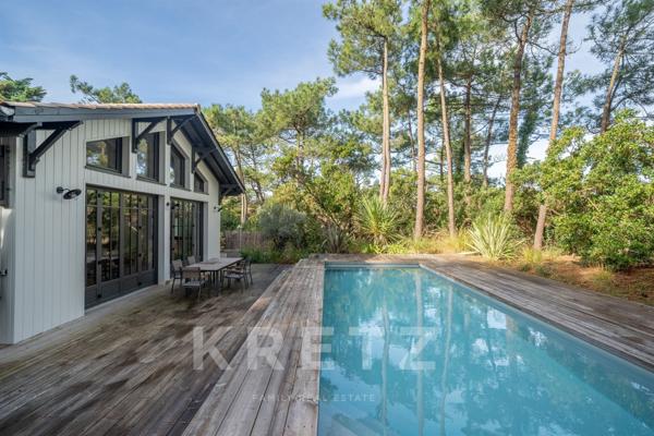 Villa contemporaine au Cap Ferret – 215 m² avec piscine et jardin paysager
