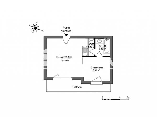 Location Appartement 2 pièces 32.58 m² - 4 RUE DU MARECHAL JUIN La Roche Sur Yon 85000