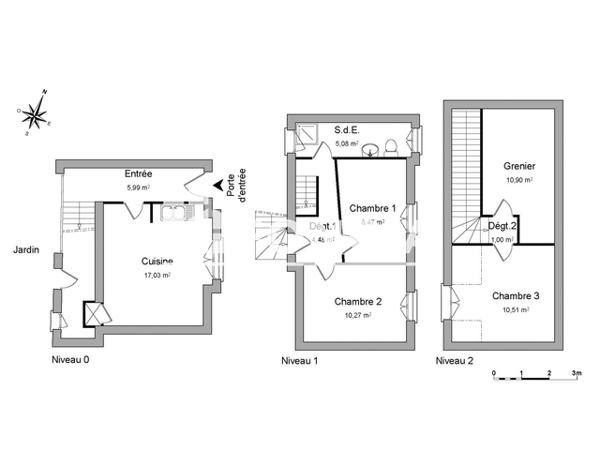 Location Maison 3 pièces 62.83 m² - 33 BIS RUE DE BEL AIR Laval 53000
