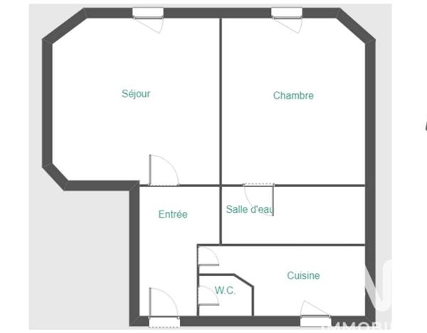 Appartement à vendre 2 pièces 37,23 m² Ermont