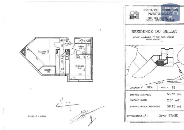 Appartement à louer 2 pièces 53.32m²