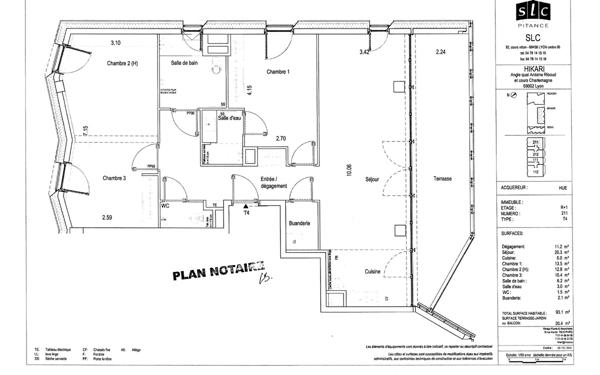 Appartement à vendre    4 pièces • 93,63 m2 Lyon 2