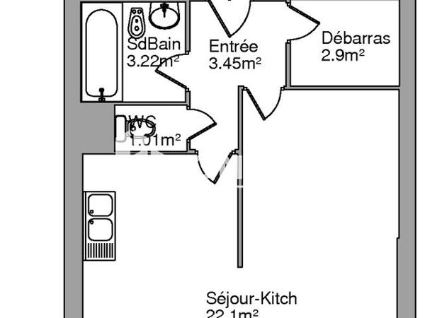 Location Studio 32.7 m² - 16 ALLEE DU CLOS FLEURI Orleans 45000