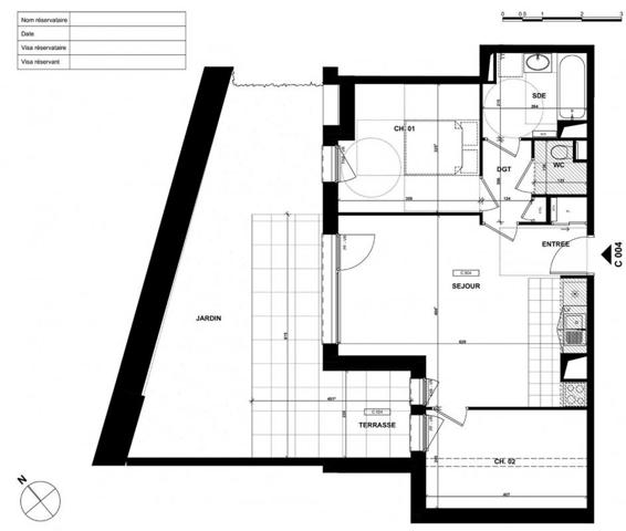 Vente T3 de 57 m², en rez-de-jardin Lannion (22300)