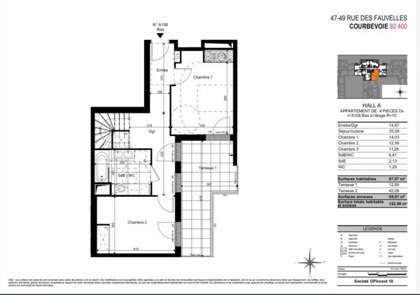 Location Appartement 4 pièces 98 m² - Courbevoie 92400