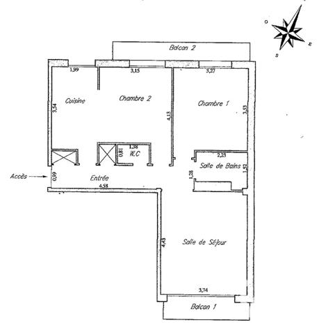 Appartement à vendre 3 pièces 57 m² Levallois-Perret