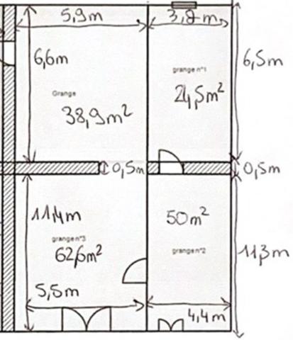 A vendre Grange de 226 m² – proche de Tournus - Uchizy  - Volumes exceptionnels et nombreuses possibilités