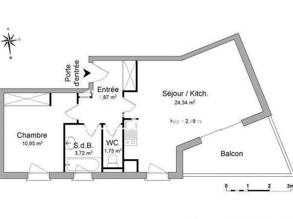 Location Appartement 2 pièces 47.05 m² - LE PARC DES CEVENNES Ales 30100