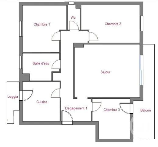 Appartement T4 à vendre  4 pièces - 80,02 m 2   MONTAUBAN  - 82