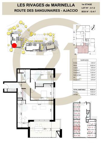 Appartement F3 à vendre  3 pièces - 80,80 m2 AJACCIO - 201