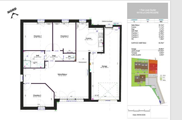 Maison La Chevroliere 3 pièce(s) 75.41 m2 , La chevroliere Maison La Chevroliere 3 pièce(s) 75.41 m2 , La chevroliere