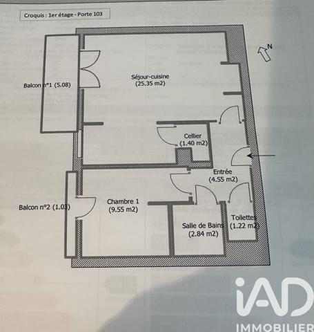 Appartement à vendre 2 pièces 44 m² Savigny-le-Temple