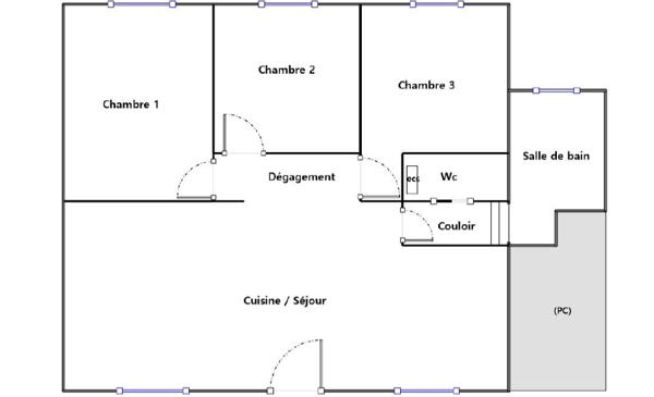 Malakoff  Appartement avec jardin 4 pièces 70.46 m2