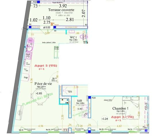 Appartement à vendre  2 pièces - 55,31 m2 MONTAUBAN - 82