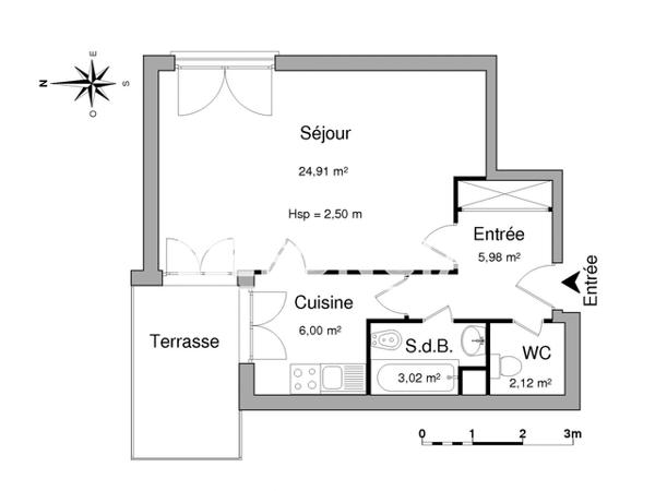 Location Studio 42.03 m² - RUE DE MASURE Bayonne 64100