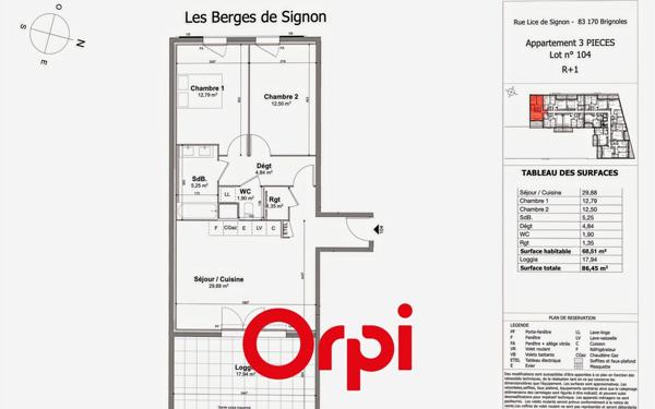 Appartement à vendre    3 pièces • 68,51 m2 Brignoles