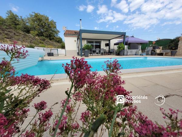 Maison de plain-pied 4 chambres avec piscine et garage - Lagorce 319 000  HAI