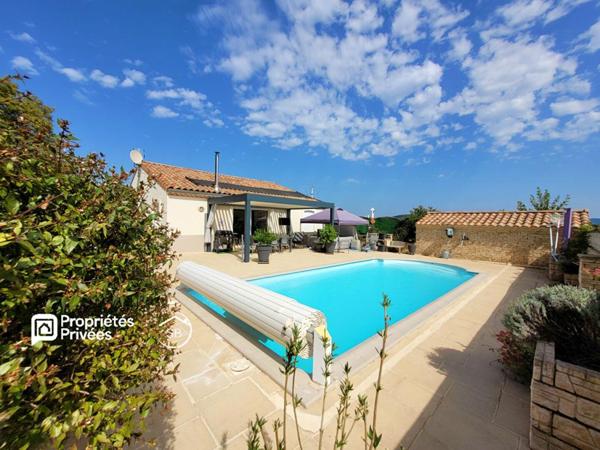 Maison de plain-pied 4 chambres avec piscine et garage - Lagorce 319 000  HAI