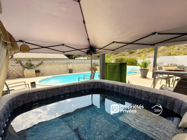 Maison de plain-pied 4 chambres avec piscine et garage - Lagorce 319 000  HAI