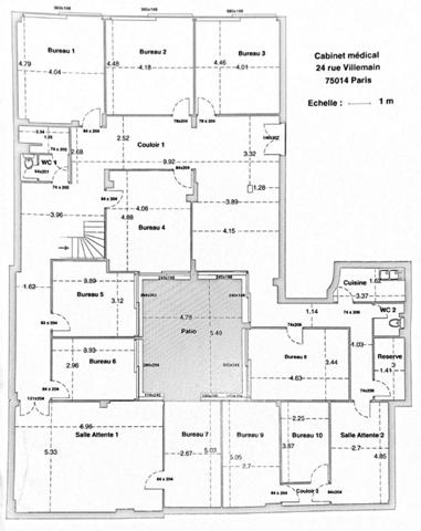 Bureaux à vendre Paris 14 - 390 m² en RDC et sous-sol avec patio privatif, excellente accessibilité