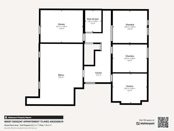 Brest (29200) Brest – Kergoat | Appartement T5 avec ascenseur, balcon/loggia, parking et cave