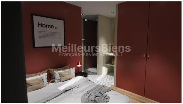 Appartement rez-de-chaussée T2 + cour + cave + 2 places de parking