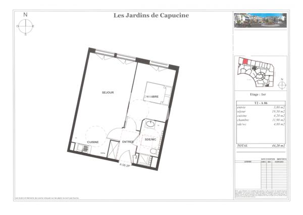 APPARTEMENT À VENDRE DE 2 PIÈCES DE 44,20 M²