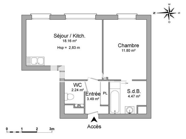 Location Appartement 2 pièces 40.16 m² - BAT C Hellemmes 59260