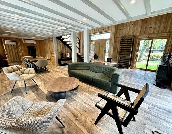 Cap Ferret, plage de Grand Piquey, superbe girolle rénovée, 190 m2, 5 chambres, piscine, sur beau terrain de 1112 m2