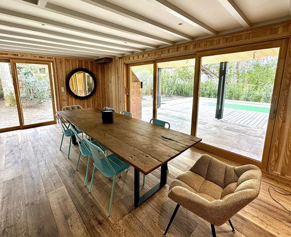 Cap Ferret, plage de Grand Piquey, superbe girolle rénovée, 190 m2, 5 chambres, piscine, sur beau terrain de 1112 m2