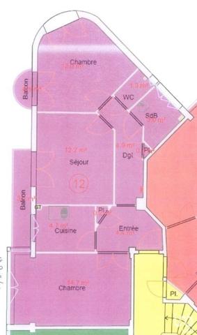 Appartement 3 pièces de 58 m² à Paris (75020)