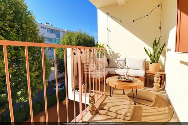 Appartement à vendre Marseille 3 pièces lumineux traversant calme loggia balcon sans travaux  stationenment facile