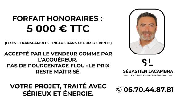 Gaillac (81600) Maison de ville rénovée – 109 m² – Terrasse plein sud – Centre de Gaillac